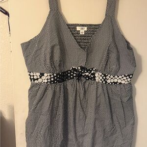 Cato Black and White Patterned Tank